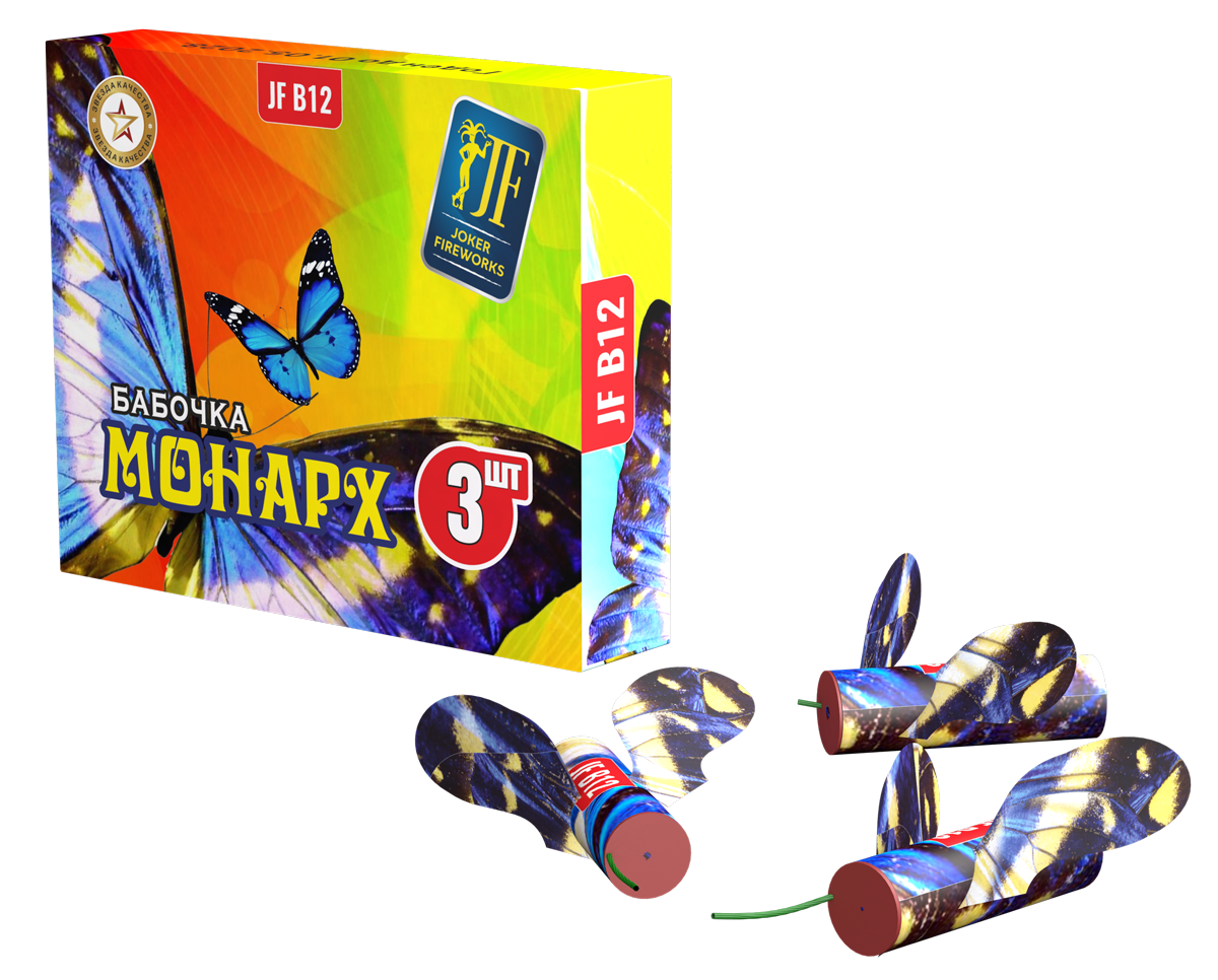 JF B12 Летающий фейерверк «Монарх» (блок 3 штуки)