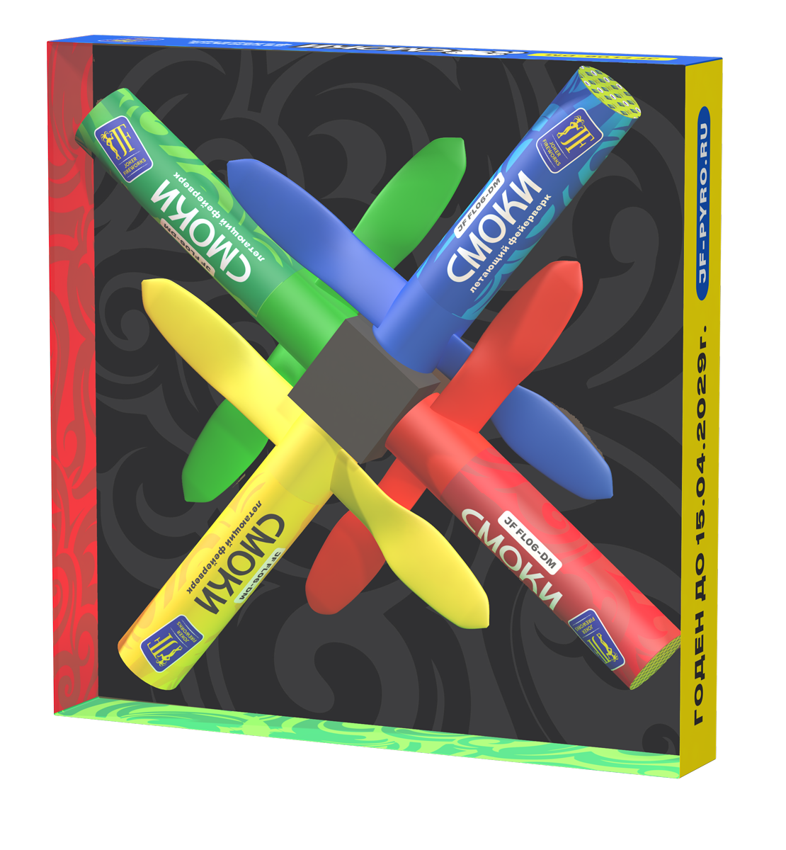 JF FL06-DM Летающий фейерверк «Смоки» (блок 4 штуки)
