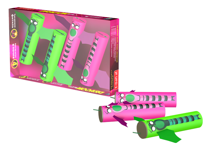 JF UFO-1 Летающий фейерверк «Стрекоза» (блок 4 штуки)